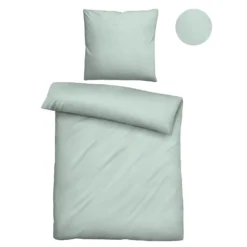 biberna Tencel Bettwäsche UNI salbei, 1x 135x200 cm + 1x 80x80 cm