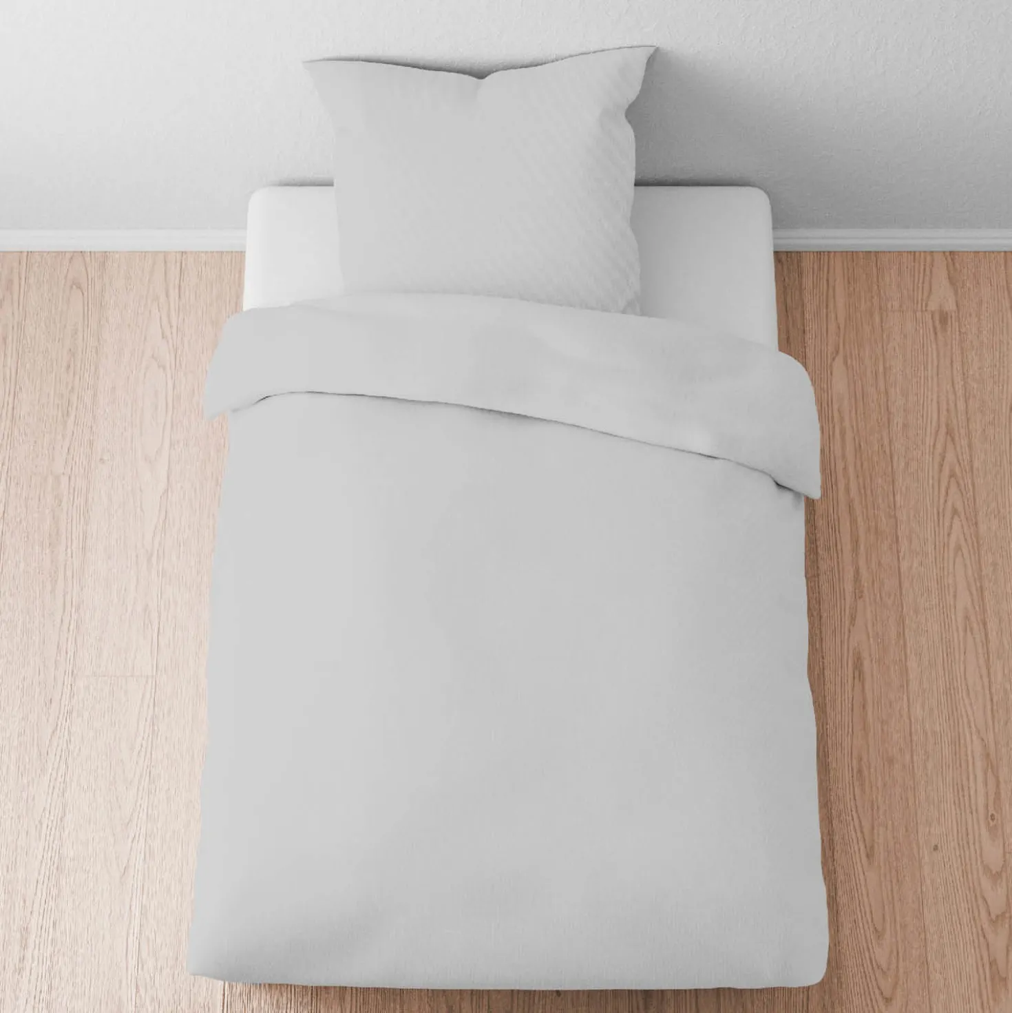 biberna Tencel-Flanell Bettwäsche uni sturmgrau, 155x220 cm + 80x80 cm
