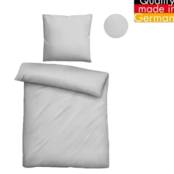 biberna Tencel-Flanell Bettwäsche uni sturmgrau, 155x220 cm + 80x80 cm