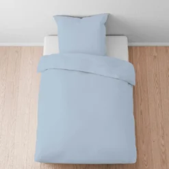 biberna Tencel-Flanell Bettwäsche uni taubenblau, 155x220 cm + 80x80 cm