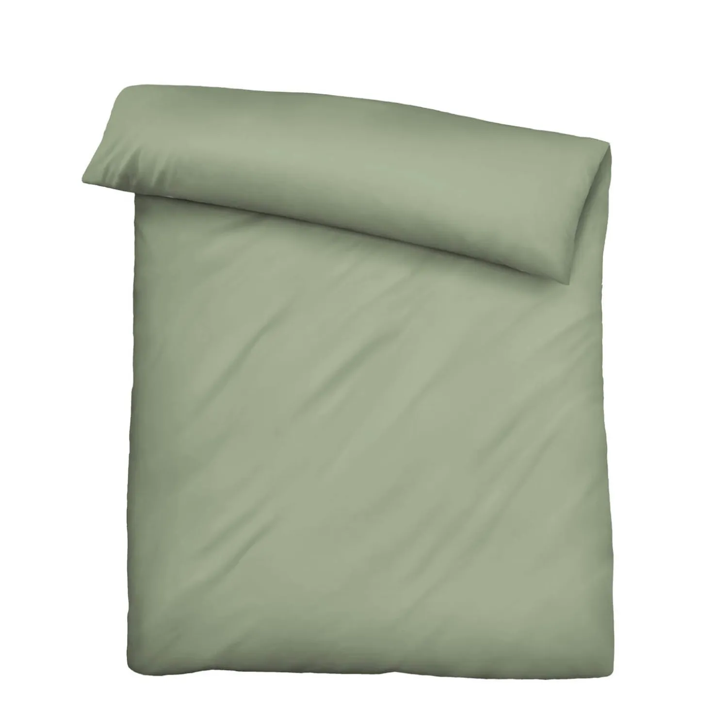 biberna Tencel-Flanell Bettwäsche uni oliv, 155x220 cm + 80x80 cm