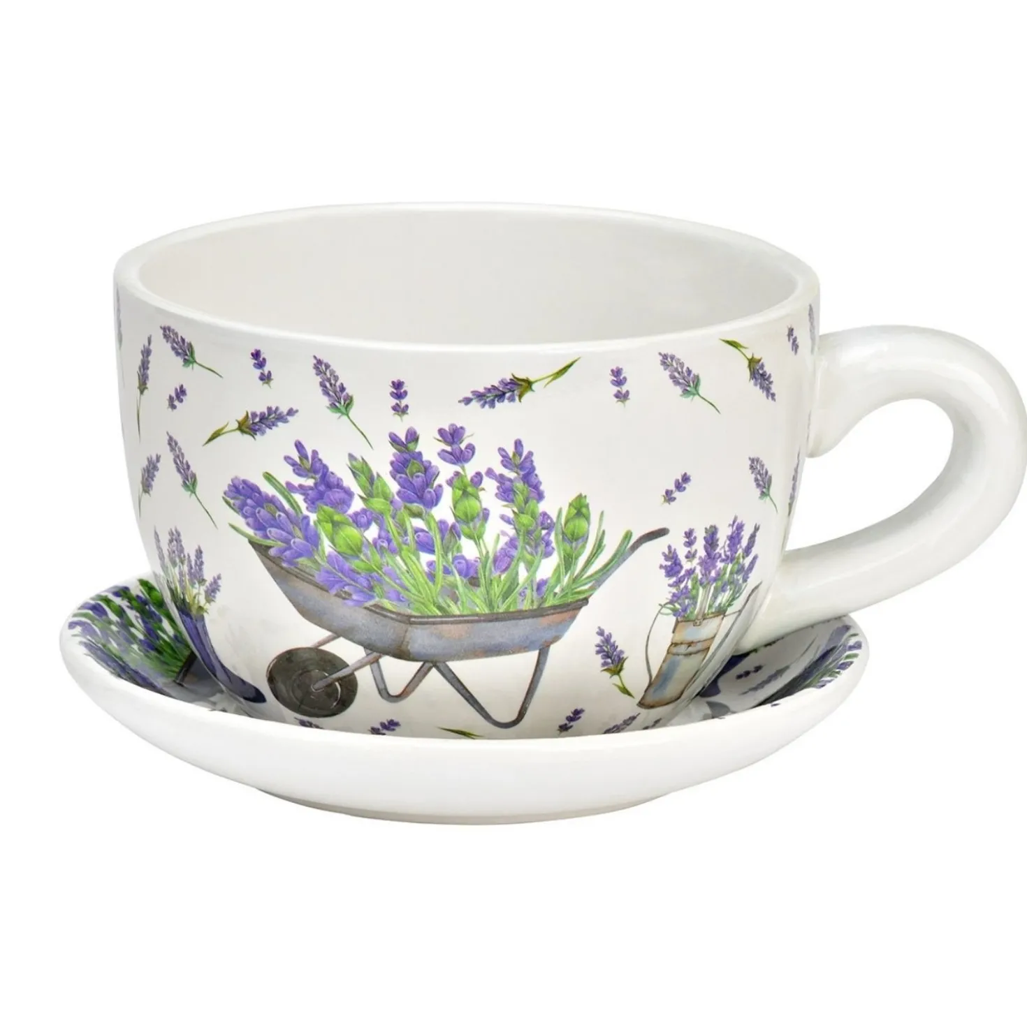 Blumentopf Pflanztasse "Lavendel" aus Keramik klein