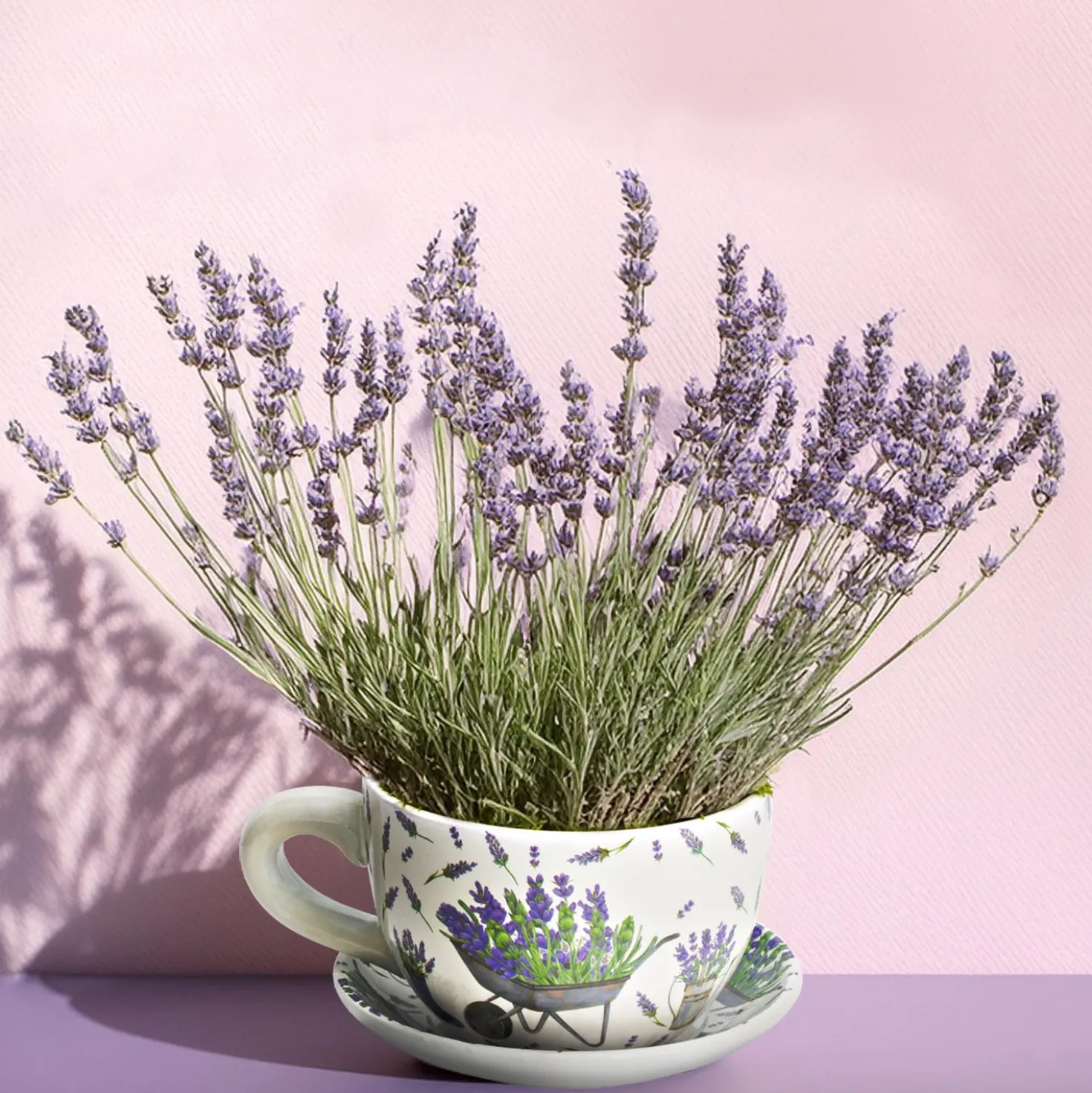 Blumentopf Pflanztasse "Lavendel" aus Keramik klein