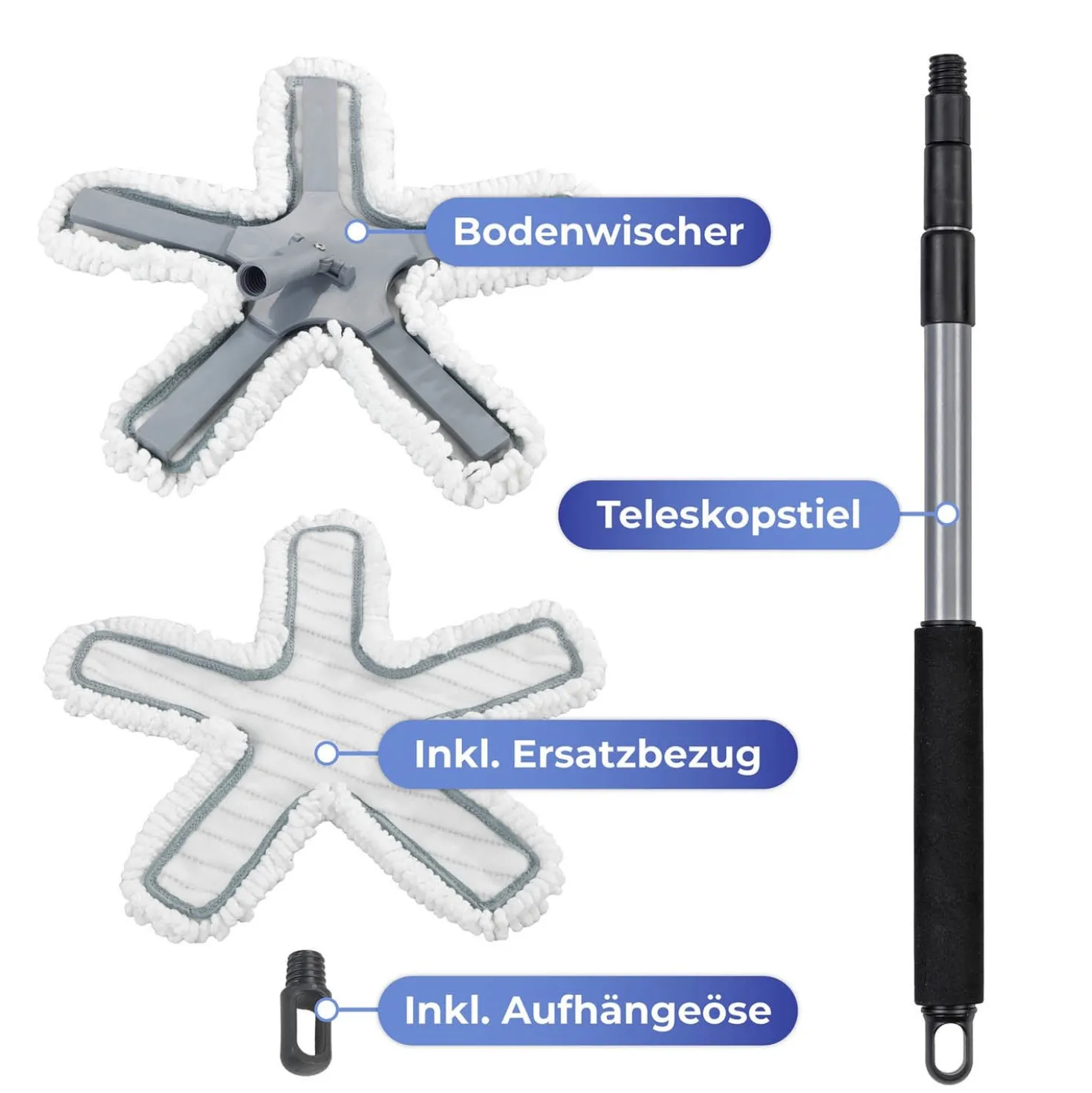 Bodenwischer Oktopus mit Teleskopstiel MAXIMEX