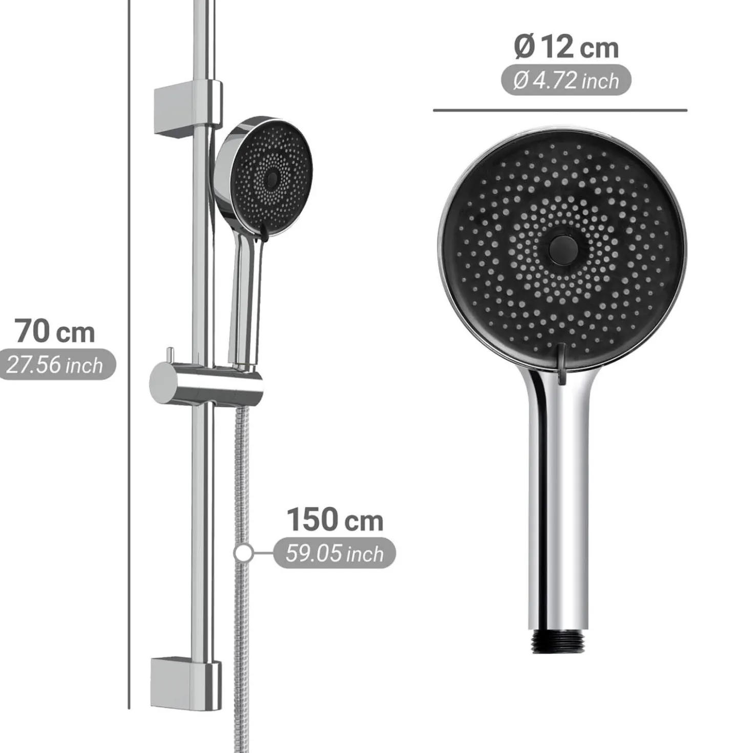 Brauseset mit Mikrotropfen-Technologie Softwater 70 cm WENKO