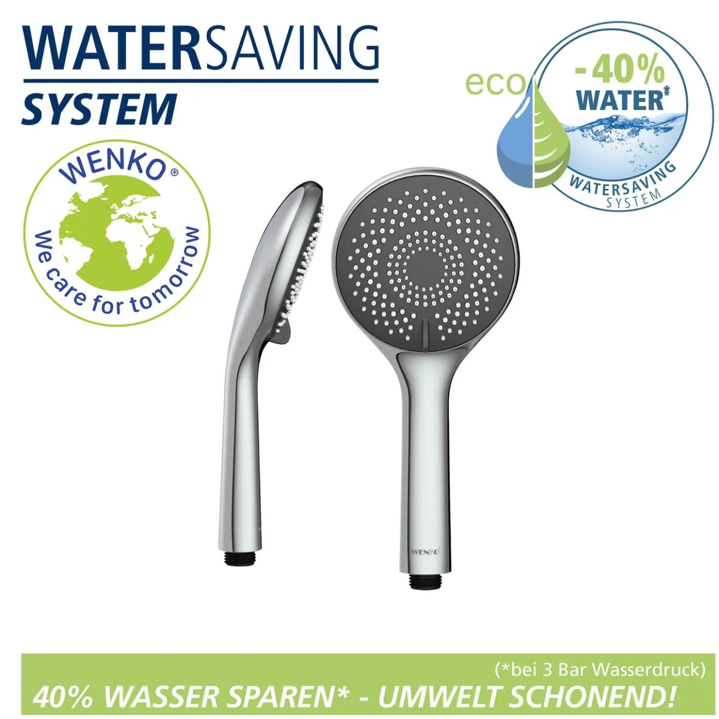 Brauseset „Watersaving“ Chrom 70 cm WENKO