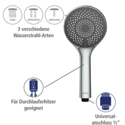 Brauseset „Watersaving“ Chrom 70 cm WENKO