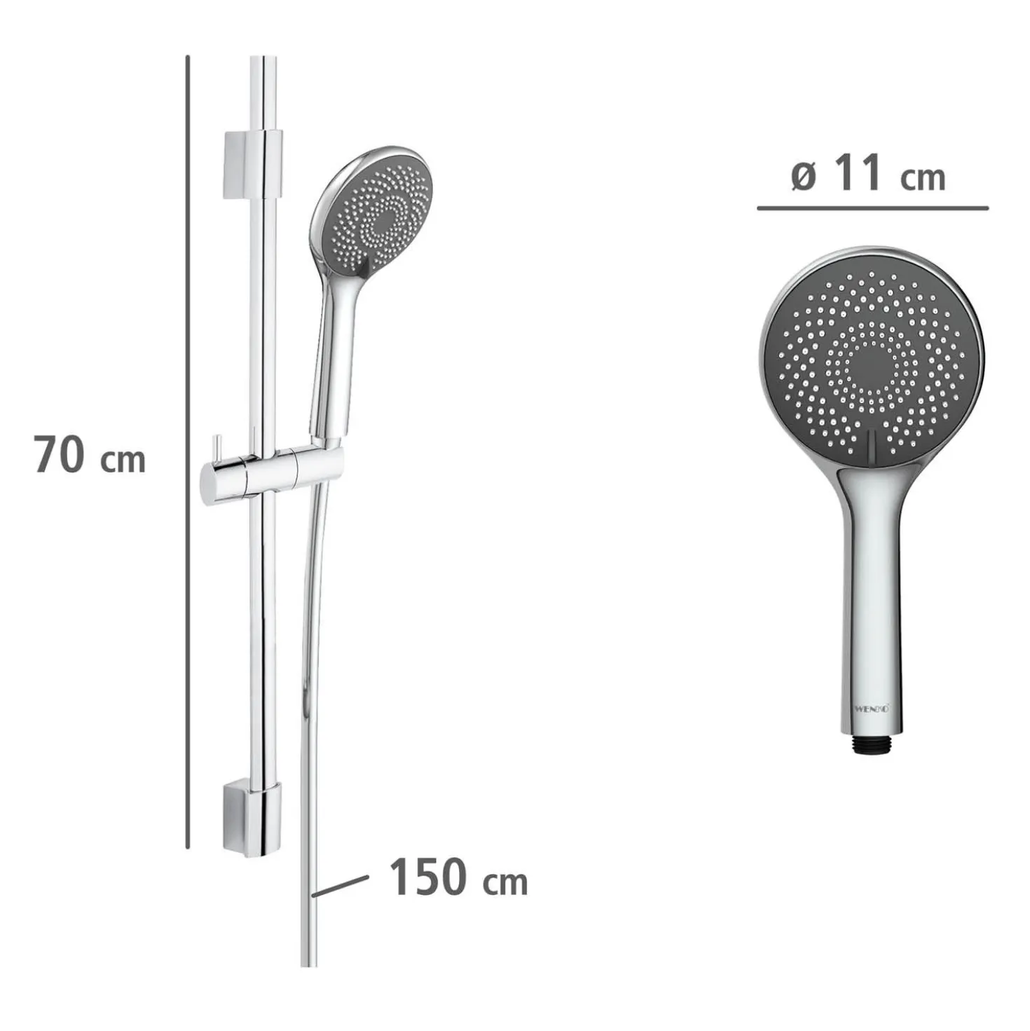 Brauseset „Watersaving“ Chrom 70 cm WENKO