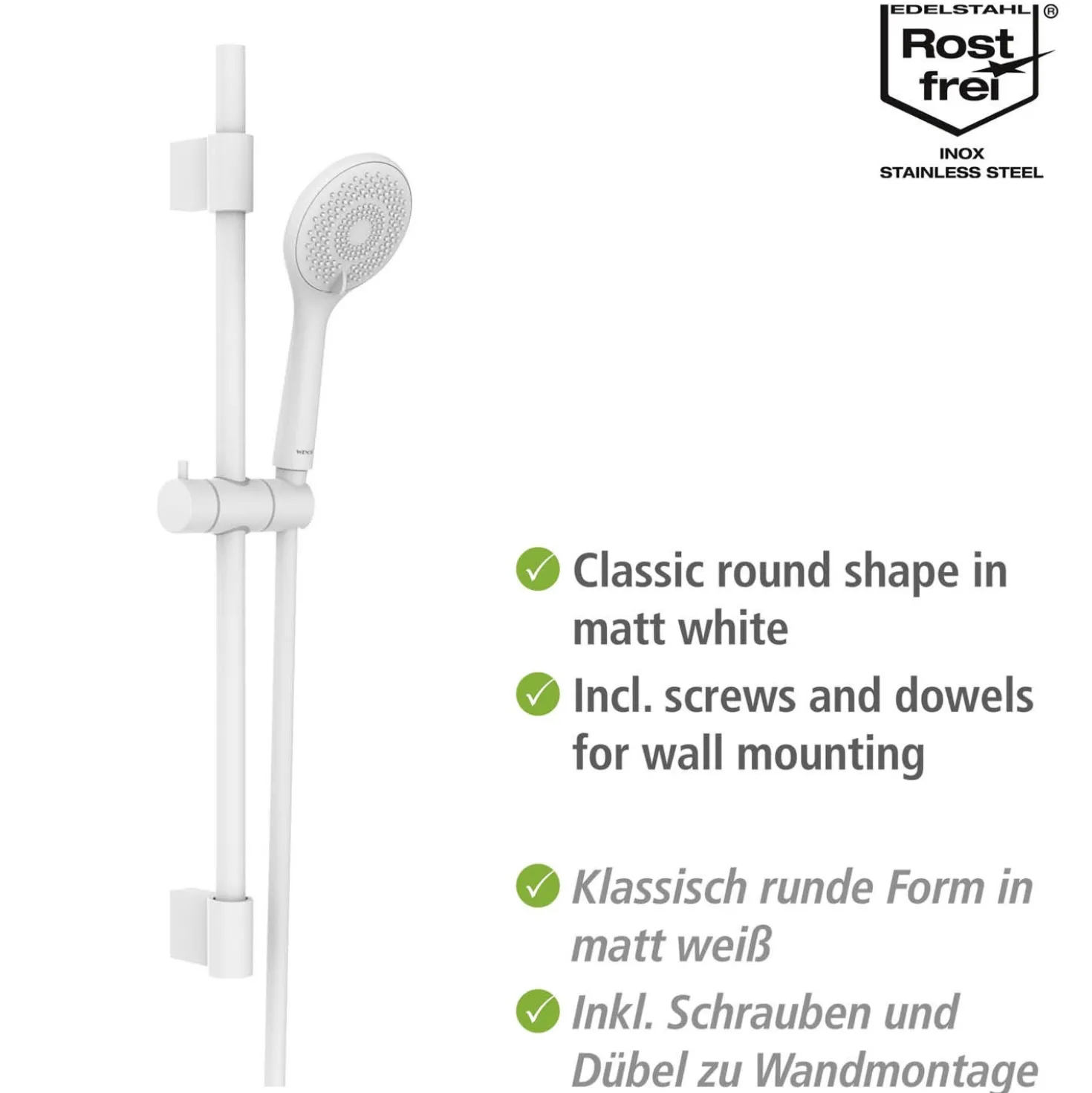 Brauseset „Watersaving“ Weiß 70 cm WENKO