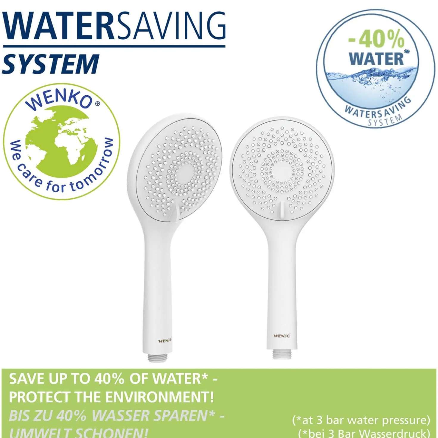Brauseset „Watersaving“ Weiß 70 cm WENKO