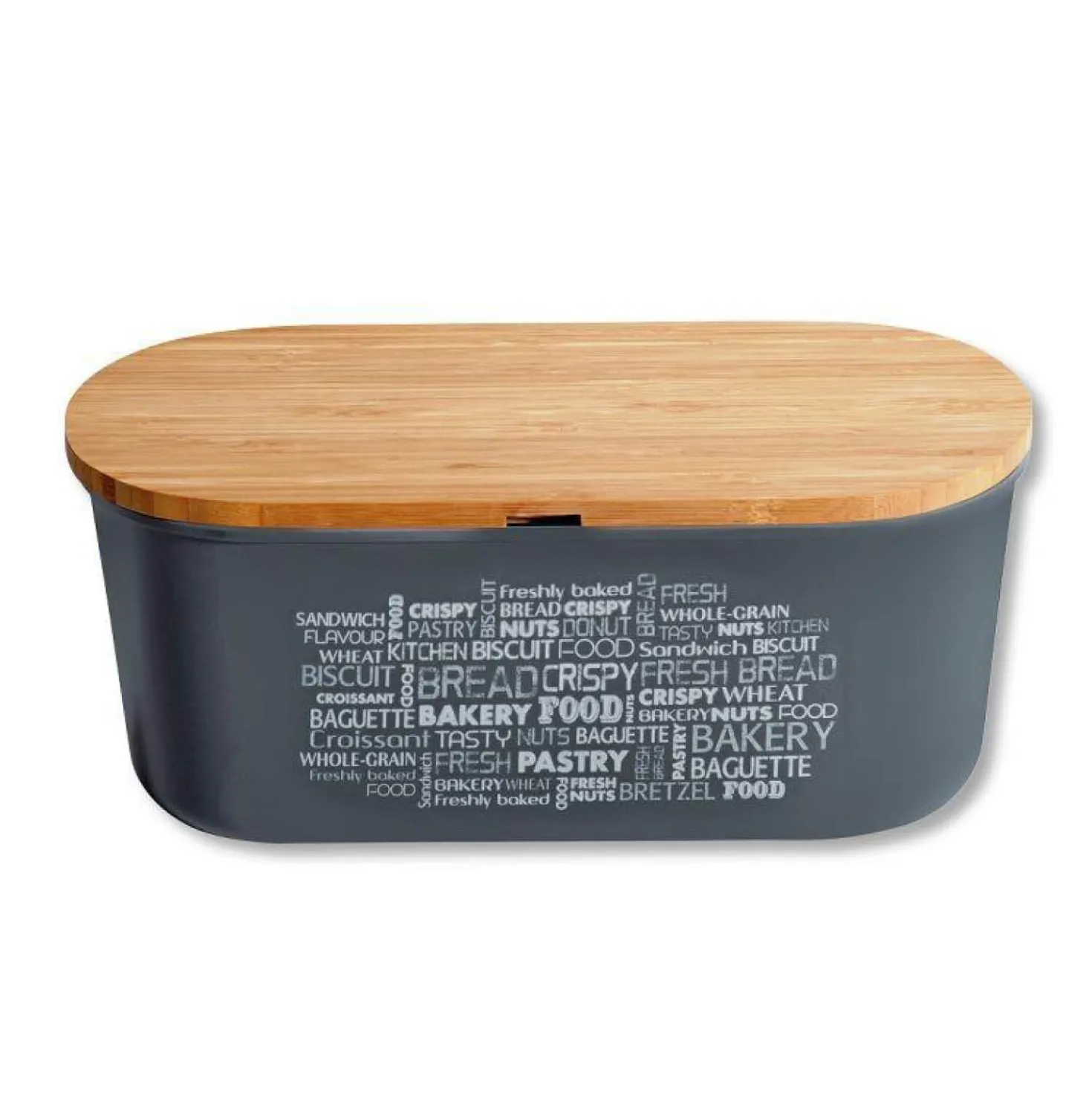 Brotbox mit Schneidebrett natur/grau KESPER