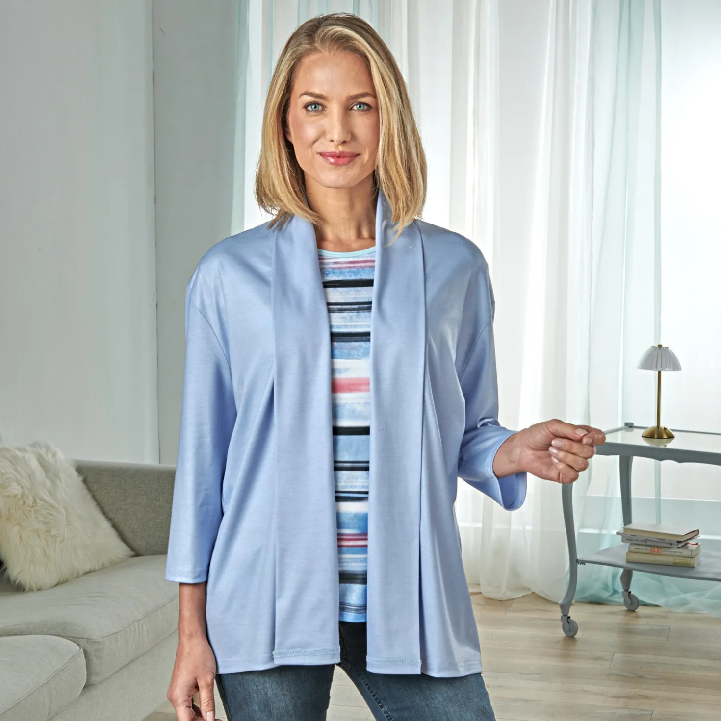Cardigan hellblau Amélie di Santi