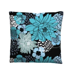 Castell Baumwoll Renforce Bettwäsche Blumen türkis, 1x 155x220 cm + 1x 80x80 cm