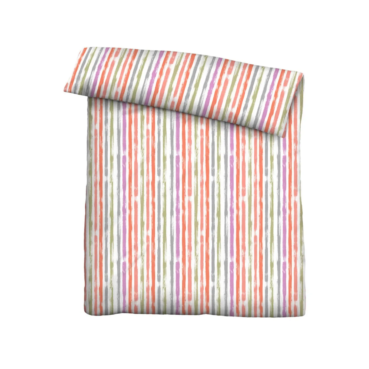 Castell Baumwoll Seersucker Bettwäsche Längsstreifen rot, 1x 135x200 cm + 1x 80x80 cm