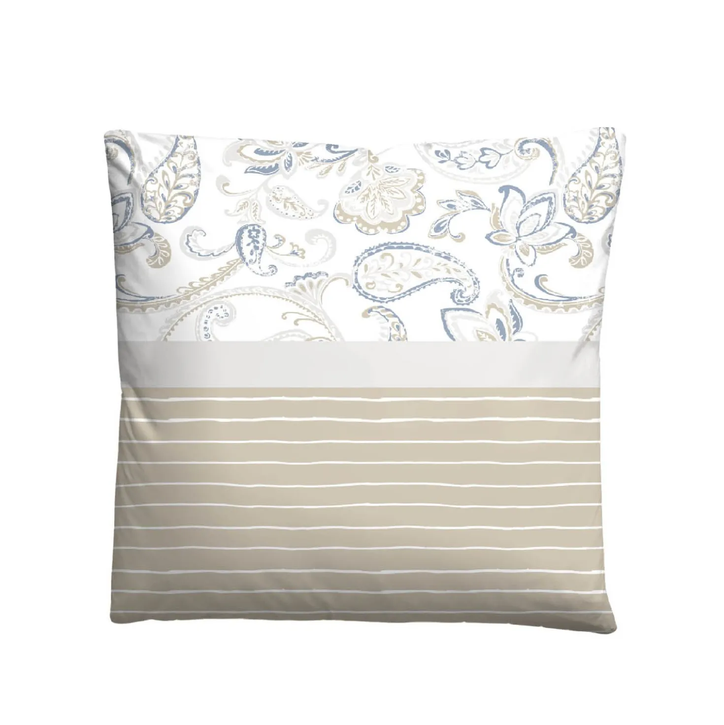 Castell Feinbiber Bettwäsche Paisley grau, 1x 155x220 cm + 1x 80x80 cm