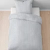 Castell Jersey Bettwäsche Längsstreifen grau, 1x 155x220 cm + 1x 80x80 cm
