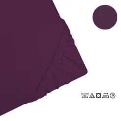 Castell Jersey-Stretch-Spannbetttuch dunkel violett, 1x 180-200 x 200 cm