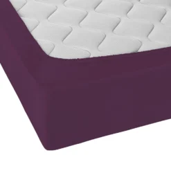 Castell Jersey-Stretch-Spannbetttuch dunkel violett, 1x 180-200 x 200 cm