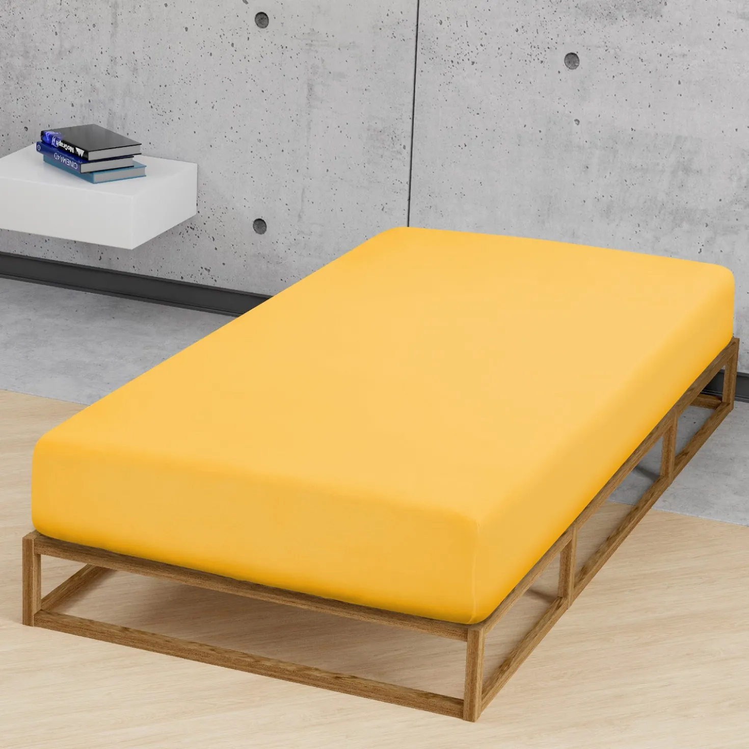 Castell Jersey-Stretch-Spannbetttuch honig, 1x 180x200 cm - 200x200 cm