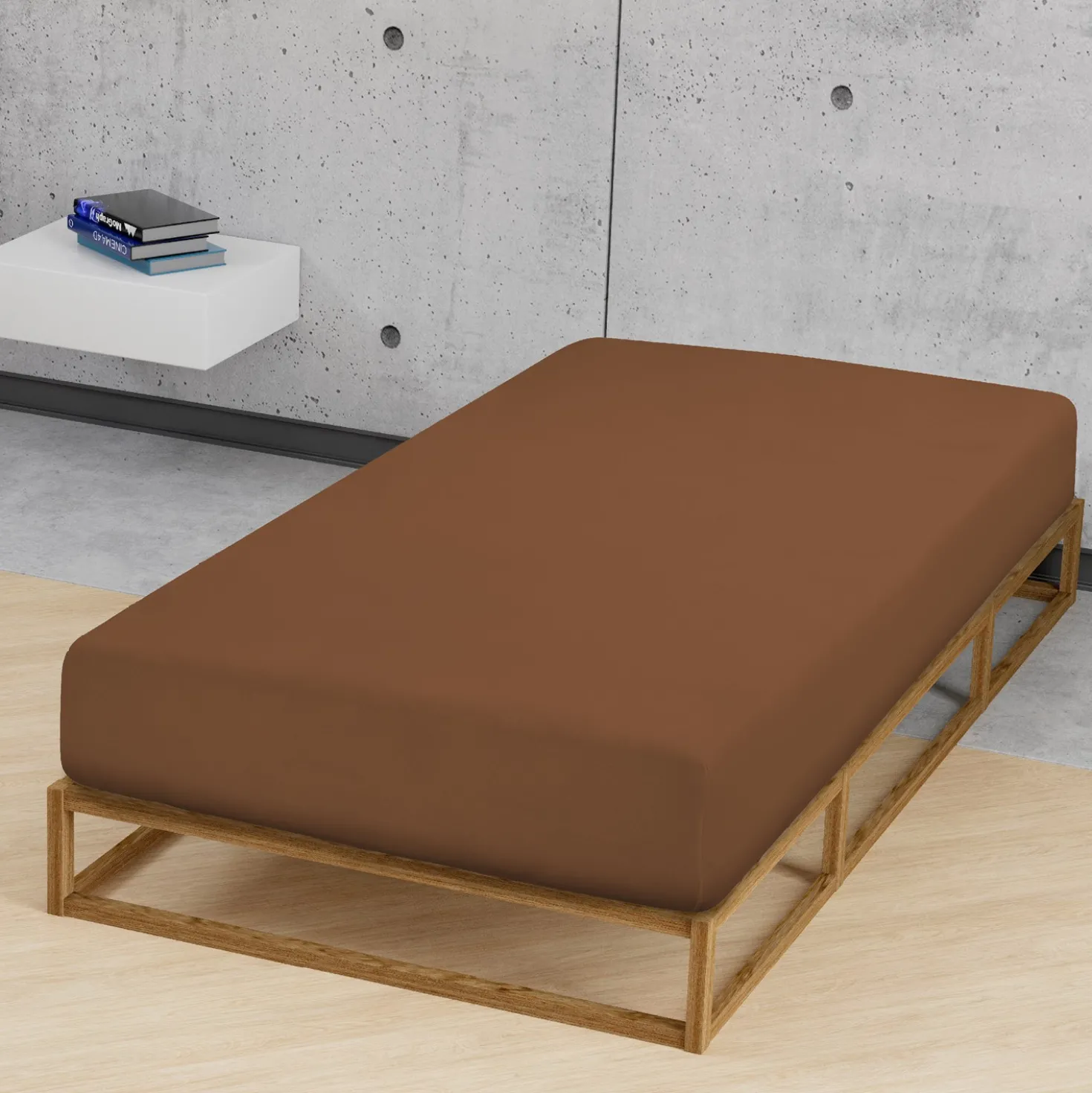 Castell Jersey-Stretch-Spannbetttuch chocolate, 1x 180x200 cm - 200x200 cm