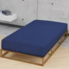 Castell Jersey-Stretch-Spannbetttuch dunkelblau, 1x 90x190 cm - 100x200 cm