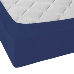 Castell Jersey-Stretch-Spannbetttuch dunkelblau, 1x 90x190 cm - 100x200 cm
