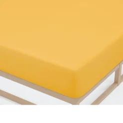 Castell Jersey-Stretch-Spannbetttuch honig, 1x 90x190 cm - 100x200 cm