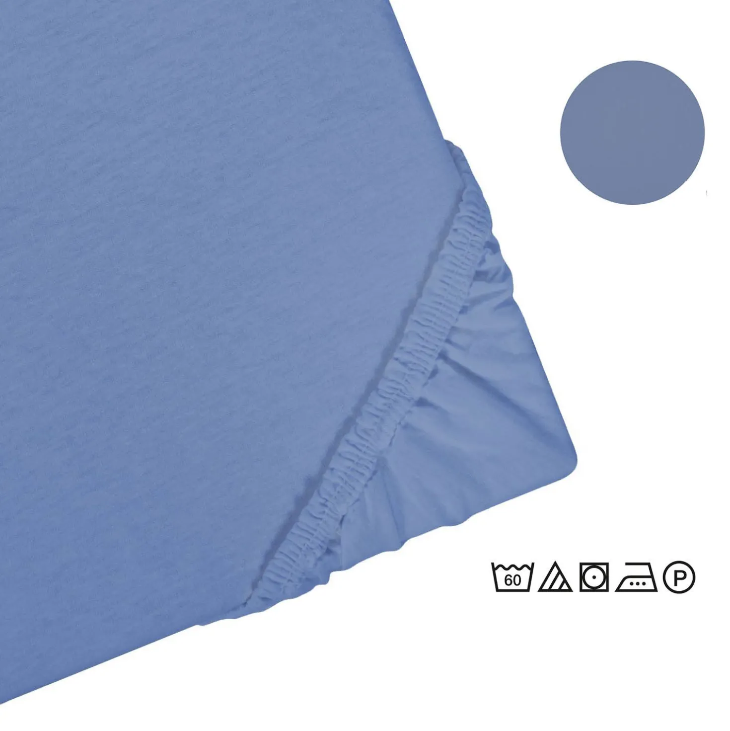 Castell Jersey-Stretch-Spannbetttuch blau, 1x 120x200 cm