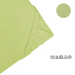 Castell Jersey-Stretch-Spannbetttuch pistaziengrün, 1x 120x200 cm
