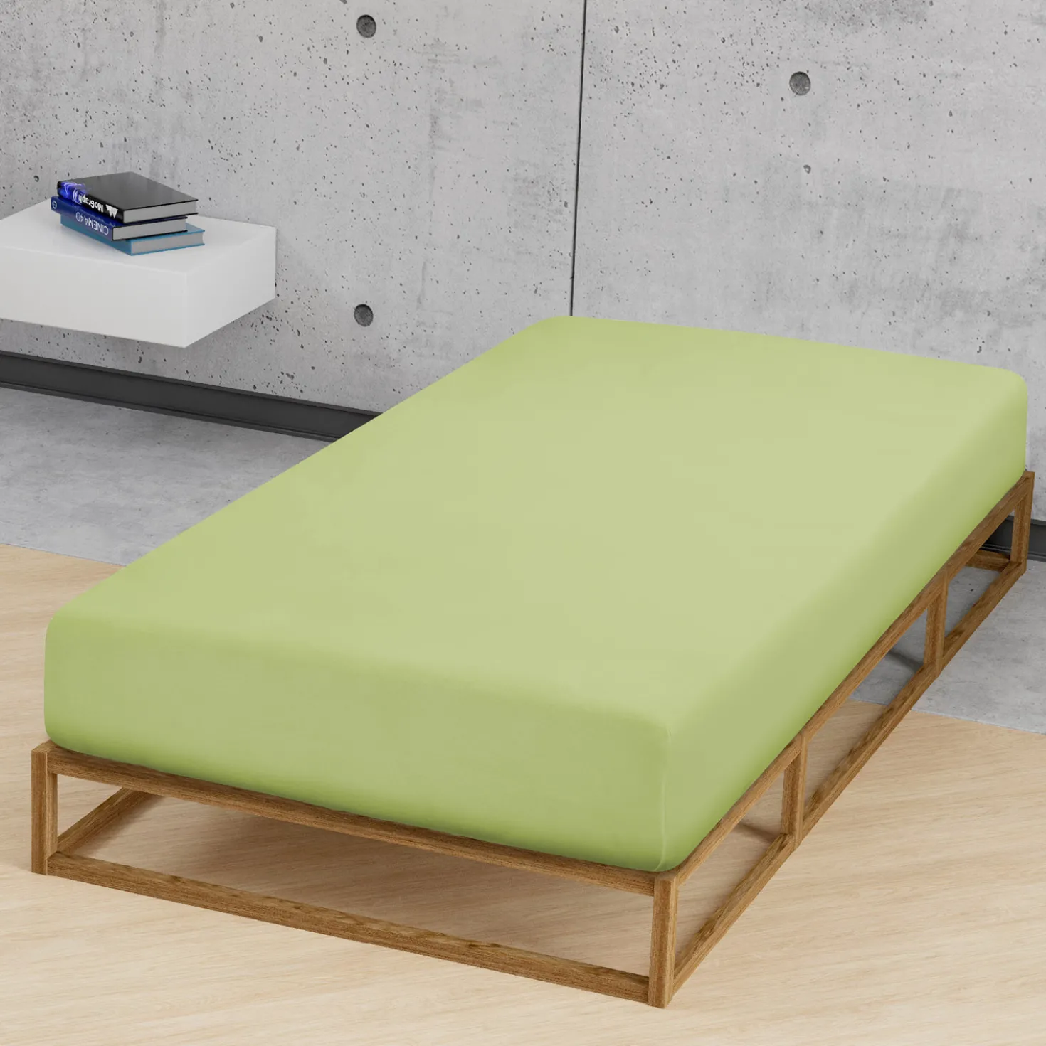 Castell Jersey-Stretch-Spannbetttuch pistaziengrün, 1x 120x200 cm