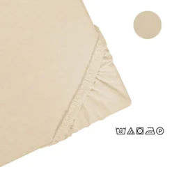 Castell Jersey-Stretch-Spannbetttuch kitt, 1x 120x200 cm