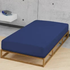 Castell Jersey-Stretch-Spannbetttuch dunkelblau, 1x 140-160 x 200 cm