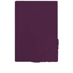Castell Jersey-Stretch-Spannbetttuch dunkel violett, 1x 140-160 x 200 cm