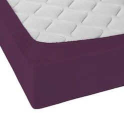 Castell Jersey-Stretch-Spannbetttuch dunkel violett, 1x 140-160 x 200 cm