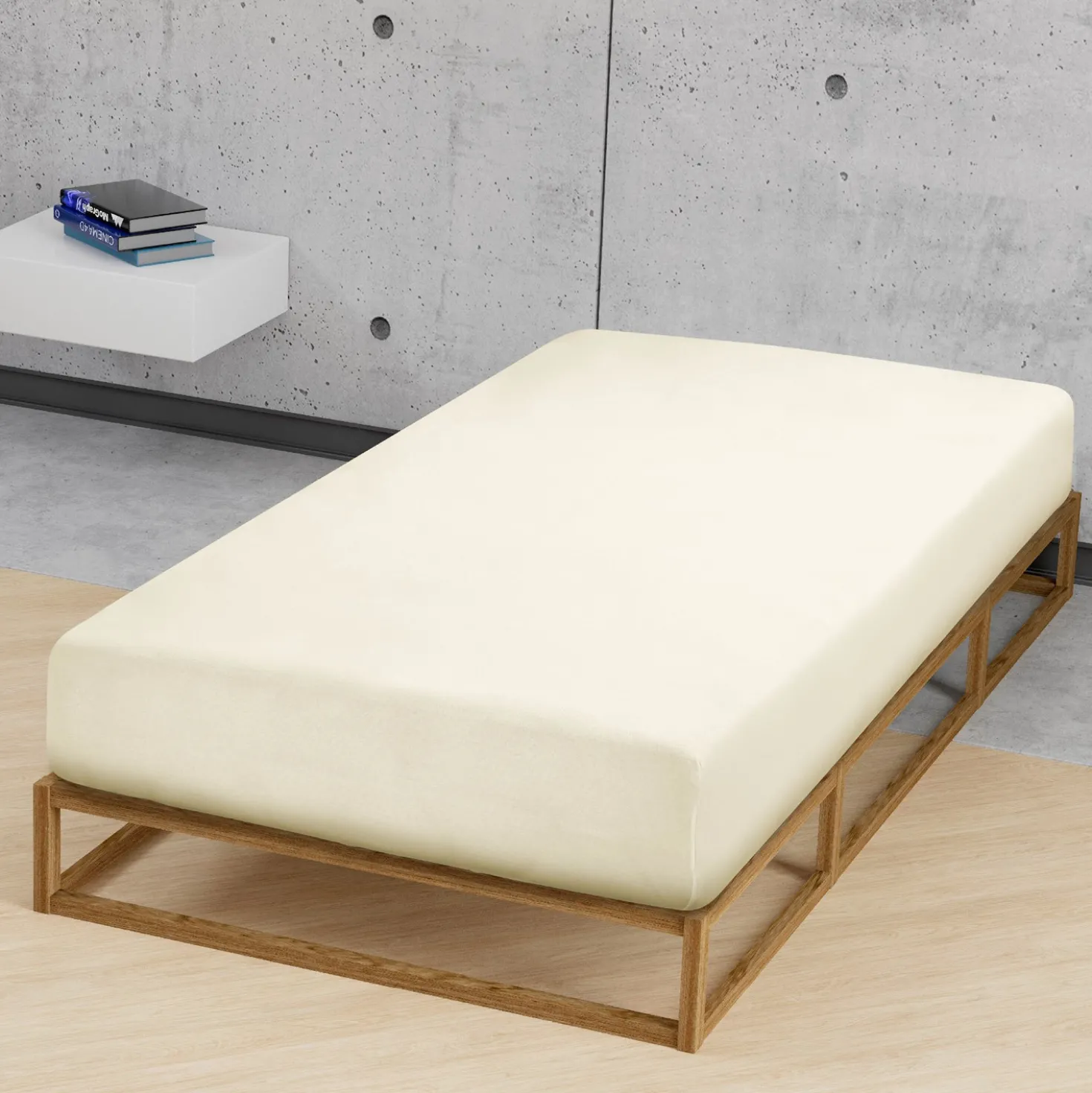 Castell Jersey-Stretch-Spannbetttuch natur, 1x 140x200 cm - 160x200 cm