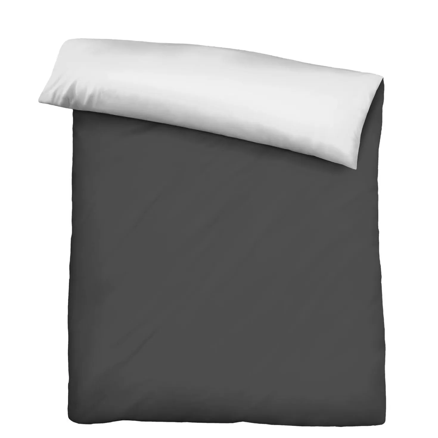 Castell Mikrofaser Bettwäsche uni schwarz, 1x 155x220 cm + 1x 80x80 cm