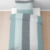 Castell Nicki Bettwäsche Längsstreifen taubenblau, 1x 135x200 cm + 1x 80x80 cm