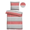 Castell Thermo-Fleece Bettwäsche Querbalken rubin, 1x 155x220 cm + 1x 80x80 cm