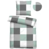 Castell Thermo-Fleece Bettwäsche karo mint, 1x 155x220 cm + 1x 80x80 cm