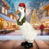 Dekofigur Weihnachtsgans mit Mütze und Kranz 35 cm hoch