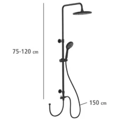Duschsystem Watersaving Schwarz höhenverstellbar WENKO