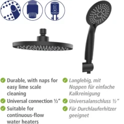 Duschsystem Young Eco mit Thermostat Schwarz WENKO