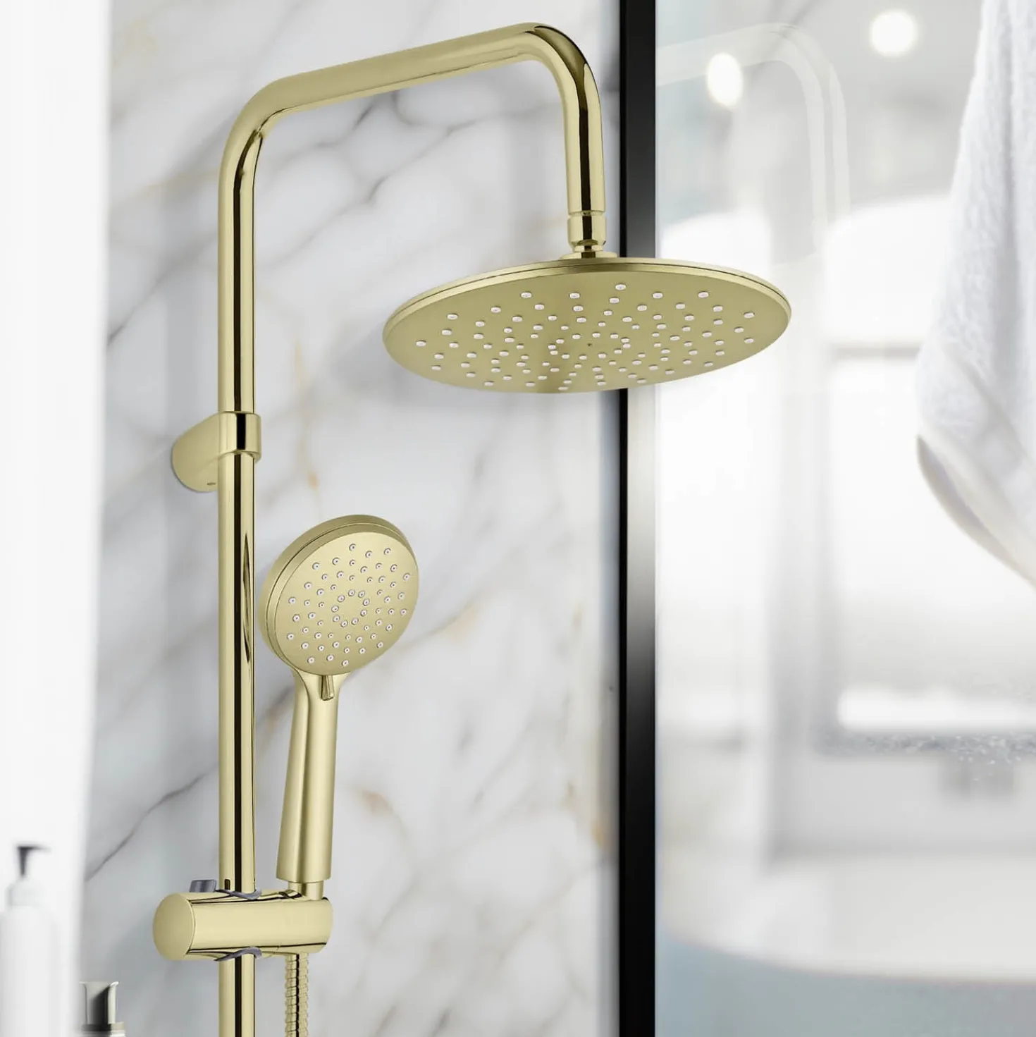 Duschsystem Young Line Gold mit 3-fach Handbrause WENKO