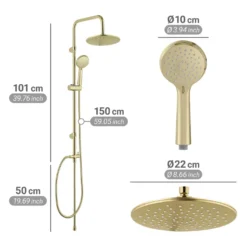 Duschsystem Young Line Gold mit 3-fach Handbrause WENKO