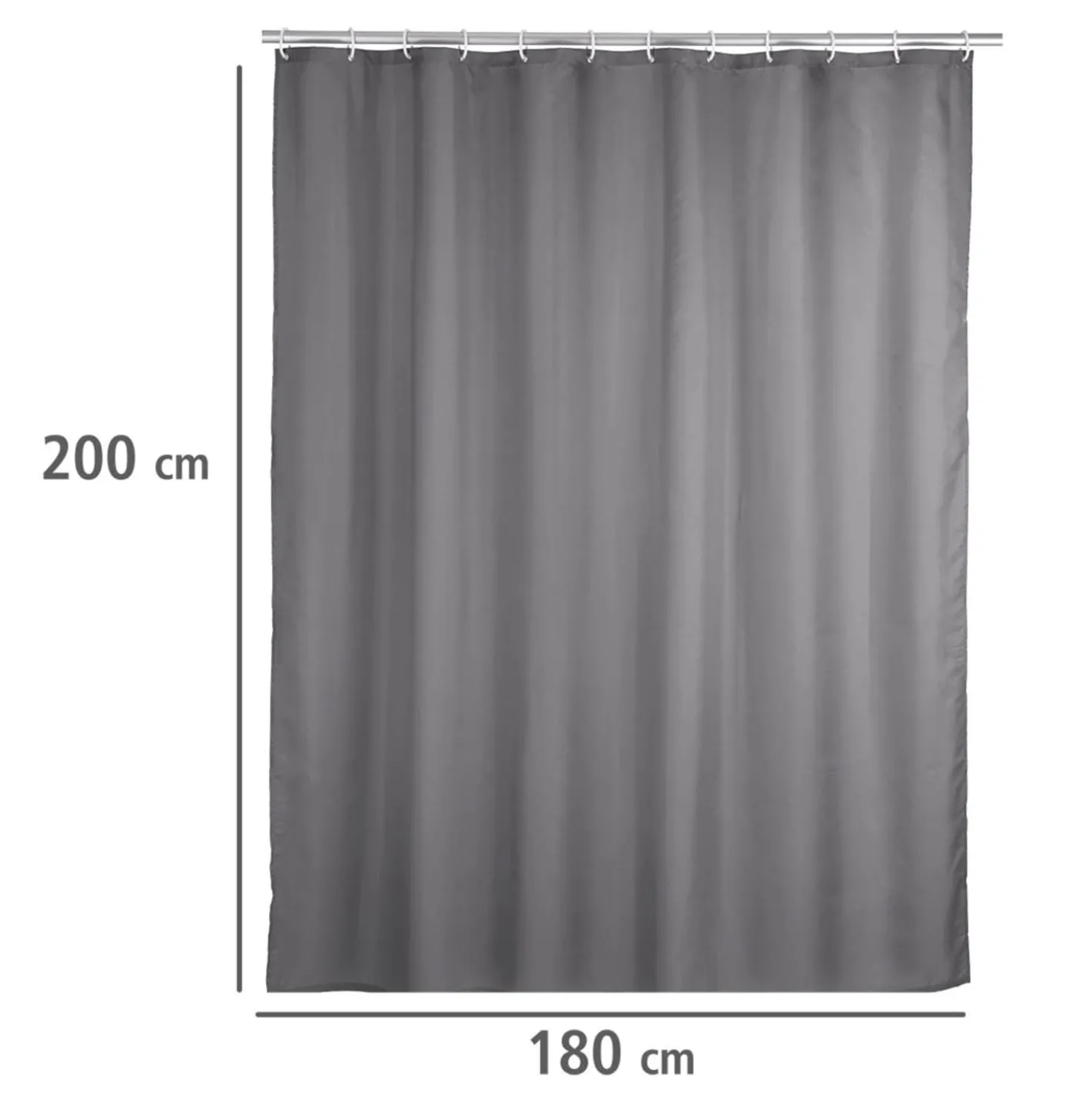 Duschvorhang Anti-Schimmel „Uni Grey“ WENKO