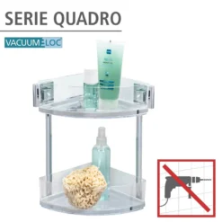 Eckregal Quadro 2 Etagen Vacuum-Loc Edelstahl WENKO