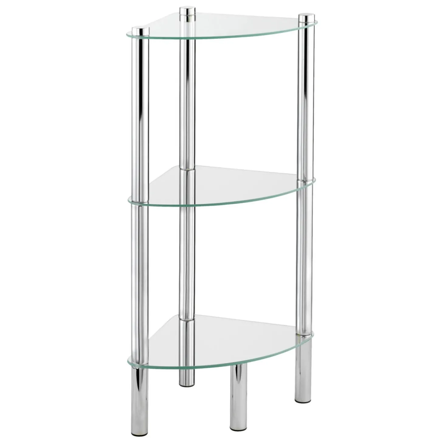 Eckregal Yago 3 Ablagen aus Edelstahl & Glas WENKO