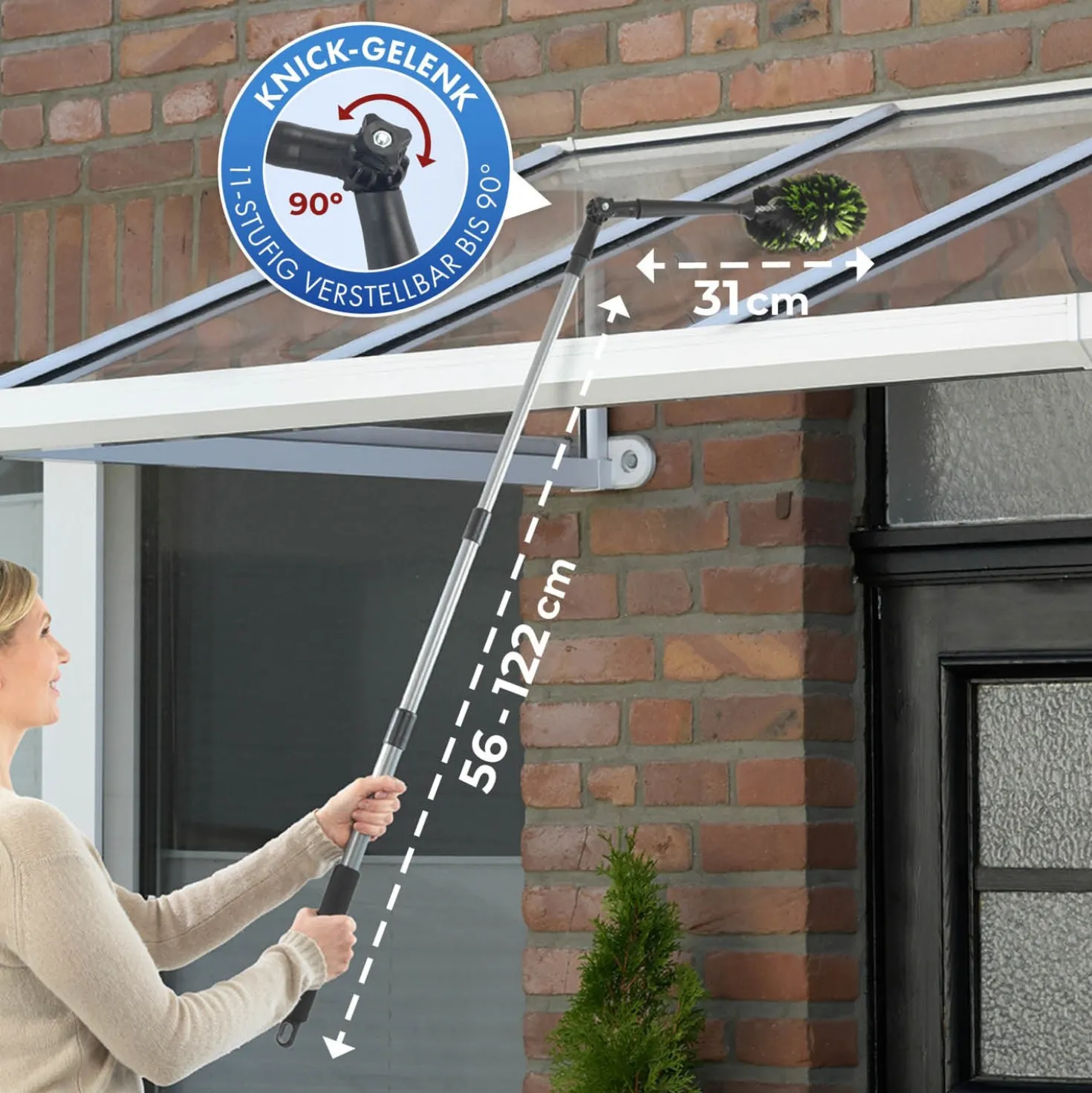 Eck-Staubbürste mit Teleskopstiel MAXIMEX