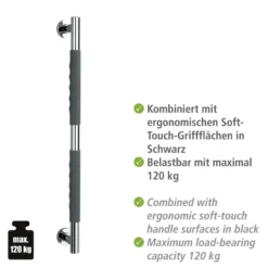 Edelstahl Wandhaltegriff „Secura“ 65,5 cm WENKO