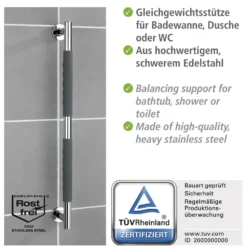 Edelstahl Wandhaltegriff „Secura“ 65,5 cm WENKO